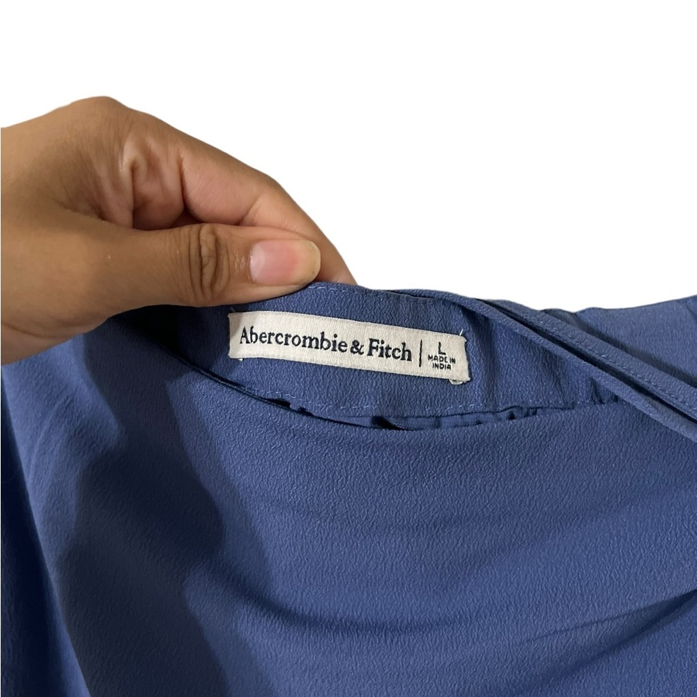 ABERCROMBIE & FITCH Blue Wrap Slit Midi Skirt - Picture 5 of 7